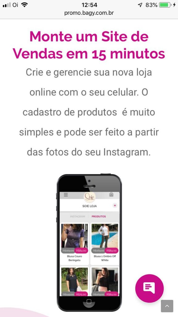 A forma mais fácil de vender com sua loja na internet - BAGY